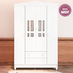 Quarto Bebê Completo Berço 3 em 1 Mirelle Guarda Roupa 4 Portas Cômoda 4 Gavetas 1 Porta MDF  - 15