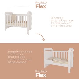 Quarto de Bebê Completo Berço Mini Cama Guarda Roupa 4 Portas e Cômoda MDF Mirelle Espresso Móveis - 13