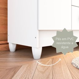 Quarto Bebê Completo Berço 3 em 1 Mirelle Guarda Roupa 4 Portas Cômoda 4 Gavetas 1 Porta MDF  - 16