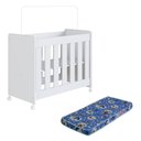 Ver imagem 1 de Mini Berço Infantil Moisés Multifuncional 4 em 1 com Colchão e Rodas para Quarto de Bebê Branco