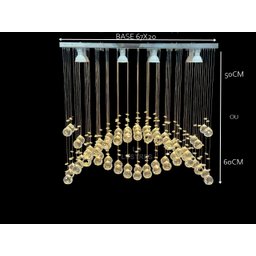 Luminária de Cristal Legítimos K9 Moderno para Sala de Estar:bivolt/50cm - 5