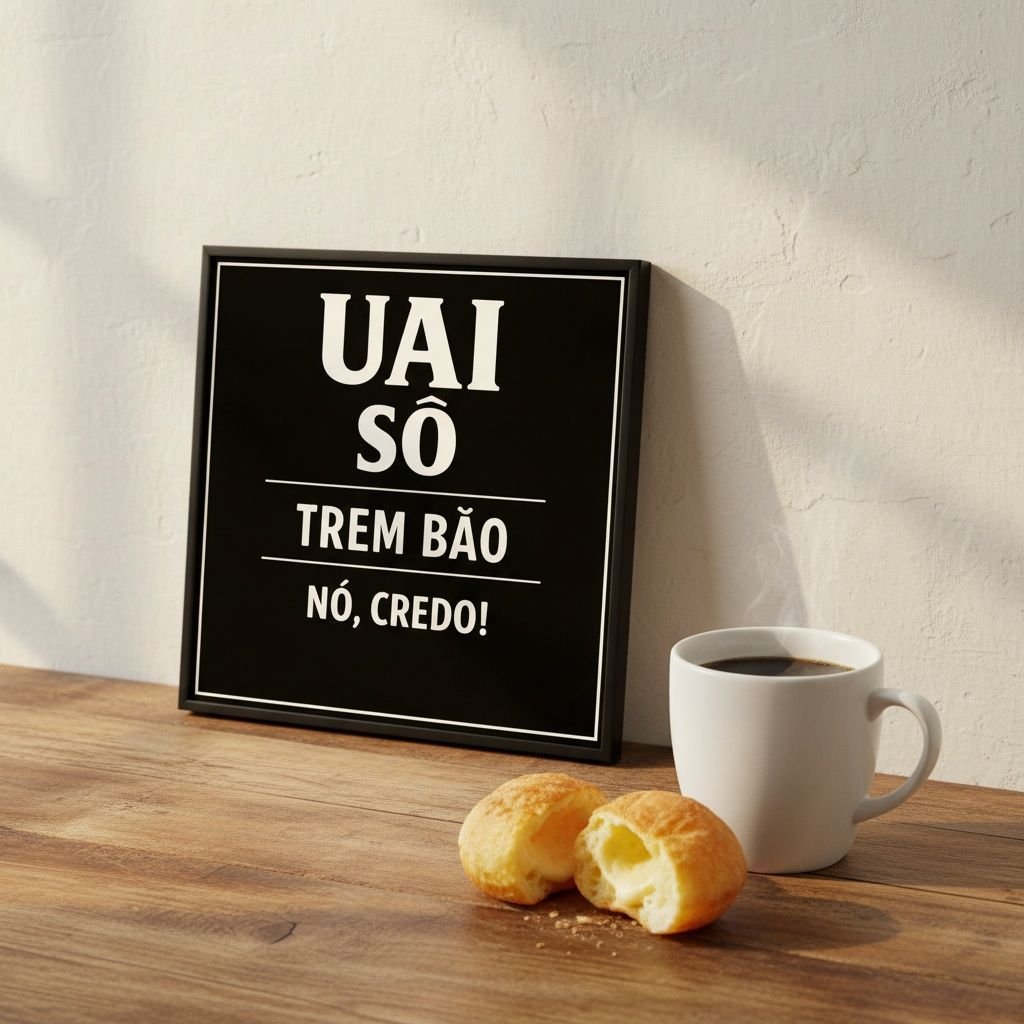 Quadro Gírias e Expressões Mineiras 33x33cm Mold Preta Vidro ...