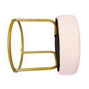 Ver imagem 2 de Puff Decor Veludo Rosa Dourado Redondo Puff Sala Quarto Penteadeira
