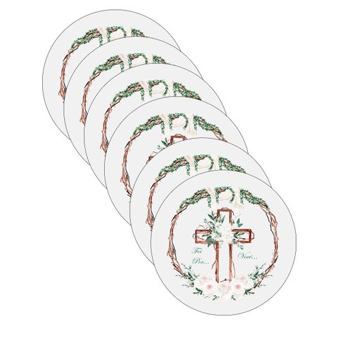 Kit Sousplat Páscoa Cristã Nsw 6 Peças sem Base