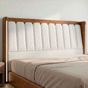 Ver imagem 2 de Cabeceira Cama King 195cm Luara Sintético Caramelo/Bouclê Creme Z37 - Mpozenato