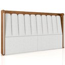 Ver imagem 1 de Cabeceira Cama King 195cm Luara Sintético Caramelo/Bouclê Creme Z37 - Mpozenato