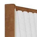 Ver imagem 7 de Cabeceira Cama King 195cm Luara Sintético Caramelo/Bouclê Creme Z37 - Mpozenato