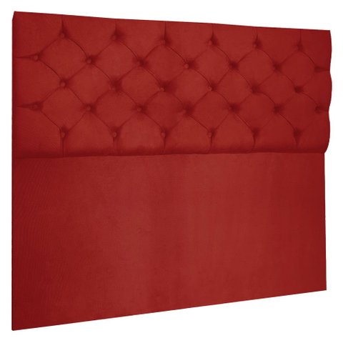Cabeceira Capitonê King 195cm Jade Suede Vermelho Slk Decor Cabeceira Jade