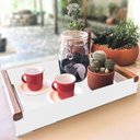 Ver imagem 1 de Bandeja em Aço Carbono Decorativa para Café Linha Nexo 40x25cm - Branco