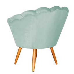 Poltrona Decorativa Pétala De Flor Sala veludo azul tiffany Esmalteria Salão Escritório Dalaqua Deco - 2
