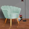 Poltrona Decorativa Pétala De Flor Sala veludo azul tiffany Esmalteria Salão Escritório Dalaqua Deco - 3