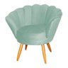 Poltrona Decorativa Pétala De Flor Sala veludo azul tiffany Esmalteria Salão Escritório Dalaqua Deco - 1