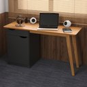 Ver imagem 1 de Escrivaninha Otto 1 Porta 1 Gaveta MDF 135cm Preto Acetinado Casah