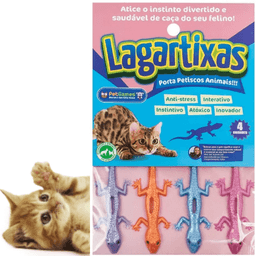Brinquedo Interativo p/Gatos Pet Games Lagartixas Sortidas - 3
