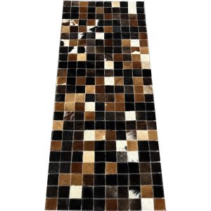 Tapete de Couro Passadeira Marrom Misto Escuro 0,50x1,20 S/b