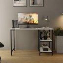 Ver imagem 1 de Escrivaninha Mesa Office Estudo Estilo Industrial 110cm Klm Preto com Off White