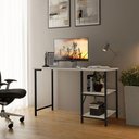 Ver imagem 5 de Escrivaninha Mesa Office Estudo Estilo Industrial 110cm Klm Preto com Off White