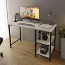 Ver imagem 4 de Escrivaninha Mesa Office Estudo Estilo Industrial 110cm Klm Preto com Off White