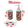 Jogo de Banheiro de Natal com Flores Cerâmica 3 Peças - 2