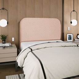Cabeceira Estofada Queen Alana 140cm Linho Rosé - 3