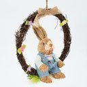Ver imagem 4 de Guirlanda Coelho de Páscoa Enfeite Decorativo em Palha 28cm
