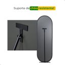 Ver imagem 3 de Espelho Orgânico Pílula 36x146cm com Suporte de Chão Decorativo Sala Banheiro Quarto