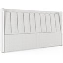 Ver imagem 1 de Cabeceira Cama Box King Estofada com LED 195cm Moan P05 Bouclê Cru - Lyam Decor