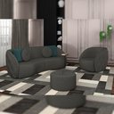 Ver mais imagens de Conjunto Decorativo Sofá 288cm e Poltrona Clarke com Puff Round Veludo Cinza - Gran Belo