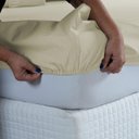 Ver imagem 2 de Lençol Super King Percal 300 Fios Algodão com Elástico Extra Macio:palha