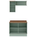 Ver imagem 4 de Conjunto de Banheiro Modulado 100% MDF Americano 3 Peças Iluminata Verde/Mint/Ébano