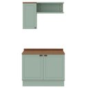 Ver imagem 2 de Conjunto de Banheiro Modulado 100% MDF Americano 3 Peças Iluminata Verde/Mint/Ébano