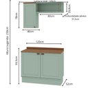 Ver imagem 3 de Conjunto de Banheiro Modulado 100% MDF Americano 3 Peças Iluminata Verde/Mint/Ébano