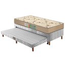Ver imagem 1 de Cama Box C/auxiliar Solteiro: Colchão Espuma Polar D45 Pérola Clean + Base Rústico White(88x188)