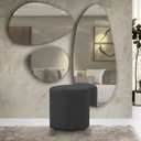 Ver imagem 1 de Puff Decorativo Viena Redondo Pé de Plastico e Tecido Veludo:cinza