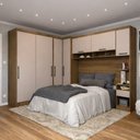 Ver imagem 1 de Guarda Roupa Modulado Casal Queen 1,58 M Porta Correr Canto Paris Luciane M07:cinnamon