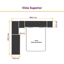 Ver imagem 4 de Guarda Roupa Modulado Casal Queen 1,58 M Porta Correr Canto Paris Luciane M07:cinnamon