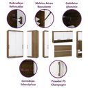 Ver imagem 2 de Guarda Roupa Modulado Casal Queen 1,58 M Porta Correr Canto Paris Luciane M07:cinnamon