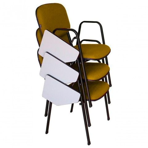 03 Cadeiras Universitárias Linha Hotel Auditório Amarelo