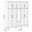 Ver imagem 6 de Guarda Roupa Casal com Espelho 10 Portas Aplique 2 Gavetas Madeira Maciça Lorie F06 Castanho - Lyam