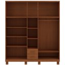 Ver imagem 7 de Guarda Roupa Casal com Espelho 10 Portas Aplique 2 Gavetas Madeira Maciça Lorie F06 Castanho - Lyam