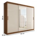 Ver imagem 4 de Guarda-roupa Casal Harvard 3 Portas 2 Gavetas com Espelho 100% Mdf Off White/nogueira - Panorama Móv