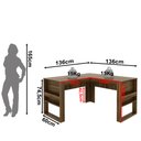 Ver imagem 6 de Escrivaninha Mesa Escritório em L com Detalhe Ripado ME4145 136cm Nogal Marrom