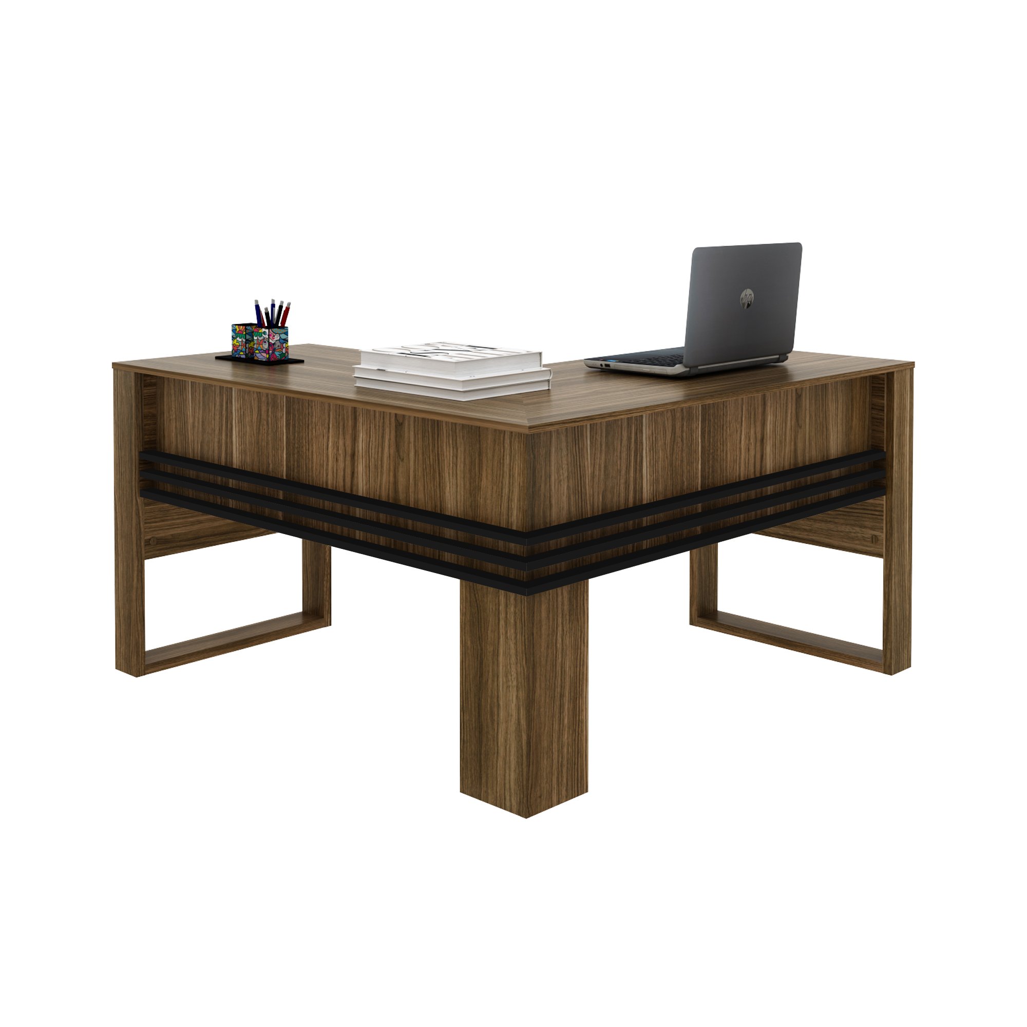 Mesa para Escritório 136cm em L com Detalhe Ripado ME4145 - 3