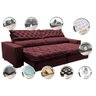 Sofá Retrátil e Reclinável 3.15m Molas Ensacadas Cama inBox Spazus com Bordado 3D Velusoft Vinho - 4