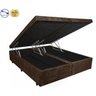 Base Box Baú King Bipartido Belos Sonhos Suede Marrom 49x193x203 - 1