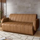 Ver imagem 2 de Sofá 3 Lugares Sala Living Orgânico 188cm Fávara K01 Couríssimo Whisky - Lyam Decor