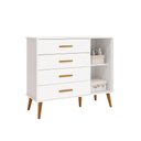 Ver imagem 5 de Kit Quarto Bebê Berço Americano 2 em 1 Comoda Sapateira Isis Branco Fsco Infantil Pés Retrô Reller