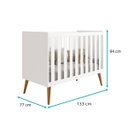 Ver imagem 6 de Kit Quarto Bebê Berço Americano 2 em 1 Comoda Sapateira Isis Branco Fsco Infantil Pés Retrô Reller