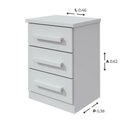 Ver imagem 2 de Mesa de Cabeceira 3 Gavetas Baião Lopas Branco Branco