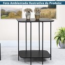 Ver imagem 6 de Mesa Apoio Lateral Lógica Alta Retangular Nacional Móveis 66cm (altura) Tampo Mdf Laminado Ébano